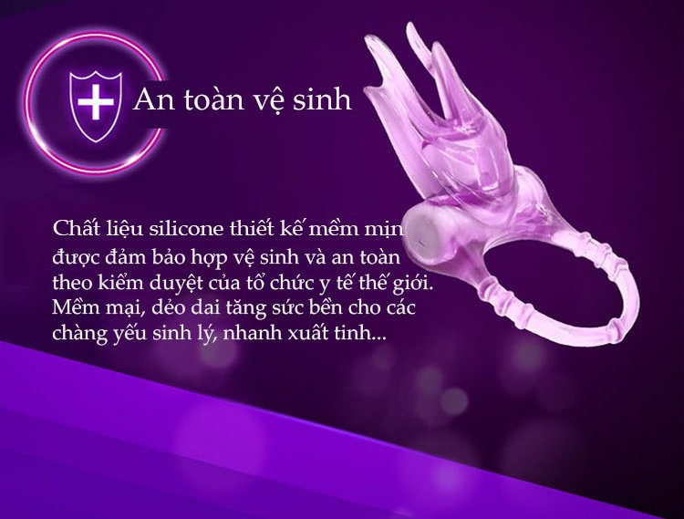 Vòng rung liếm Durex Play Bliss bằng silicone mềm đeo gốc dương vật