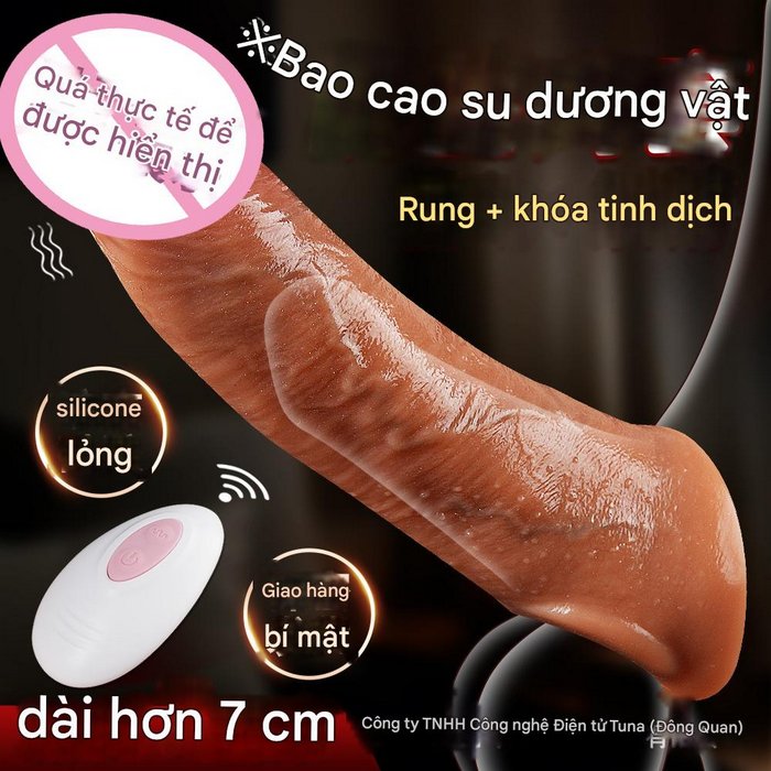 Kích thước bao đôn silicon rung ở đầu, chiều dài sử dụng 16.5cm, đôn thêm 7cm