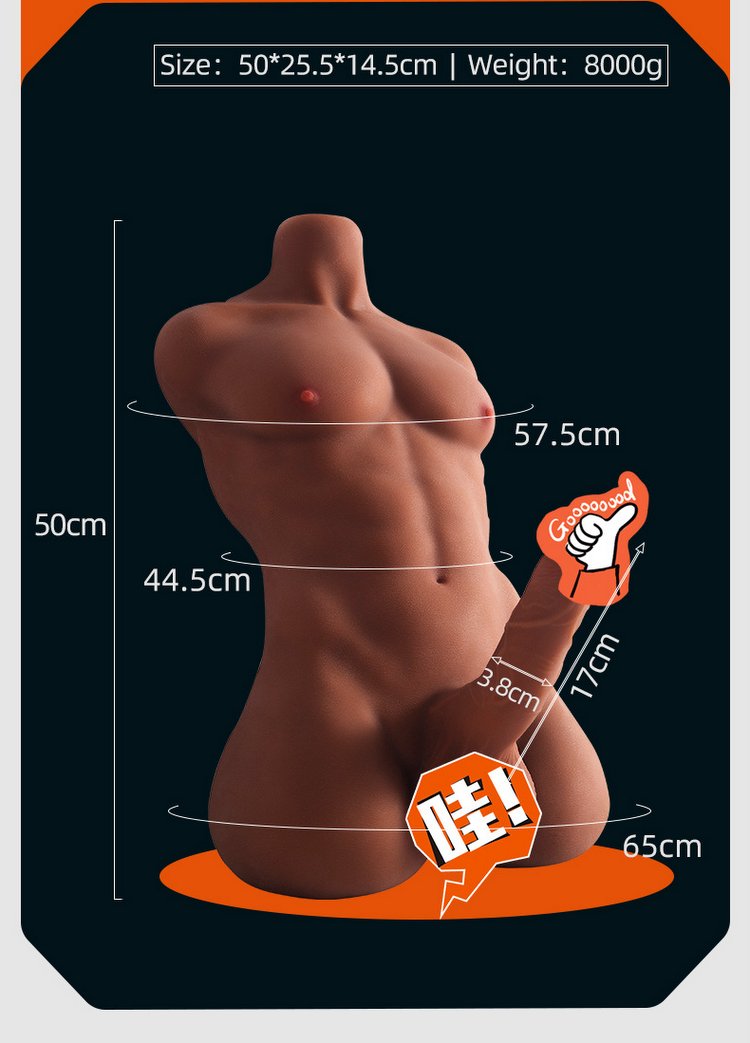 Búp bê silicon bán thân nam size lớn dương vật siêu thật