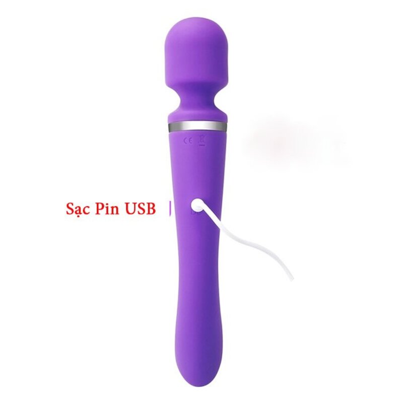 Chày rung 2 đầu đa tần sạc USB tiện lợi