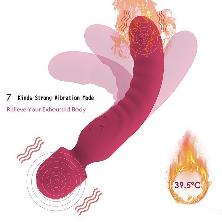 chày rung 2 đầu siêu phê sưởi ấm 39.5 độ silicone mềm