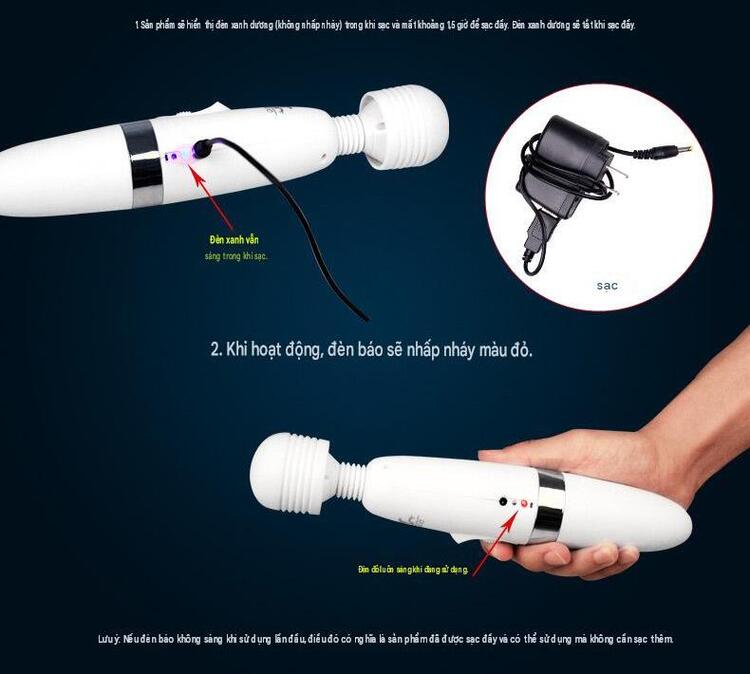 Chày rung Louge điều chỉnh cường độ rung bằng nút gạt