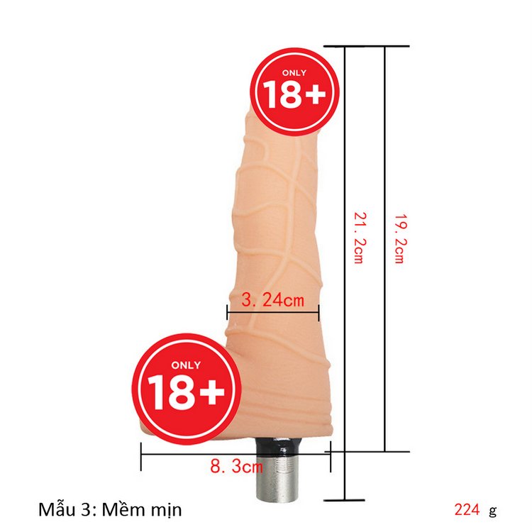 Đầu dương vật có bừu mềm mịn gắn máy thủ dâm Machigun