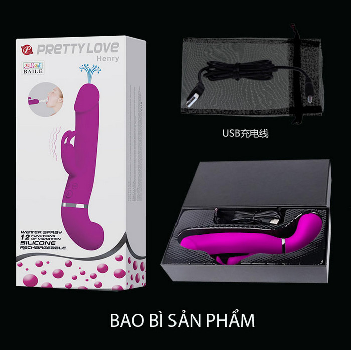 Dương vật giả bắn tinh Henry sạc USB