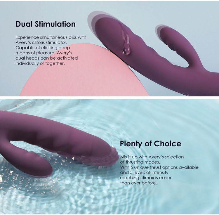 Máy massager điểm G Svakom Avery – thiết kế đẹp thanh lịch, sang trọng, rung thụt mạnh mẽ.