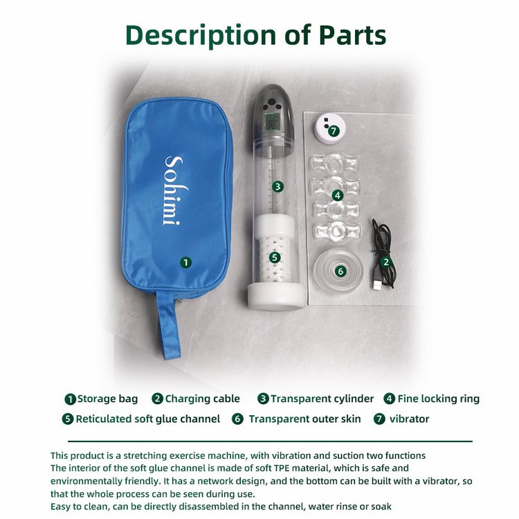 Cấu tạo máy tập dương vật Luoge LG110 chất liệu silicone