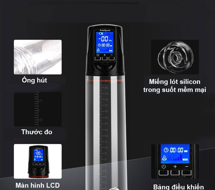 Ống tập Penis Pump II với chất liệu ABS – TPE – silicone an toàn cho dương vật.