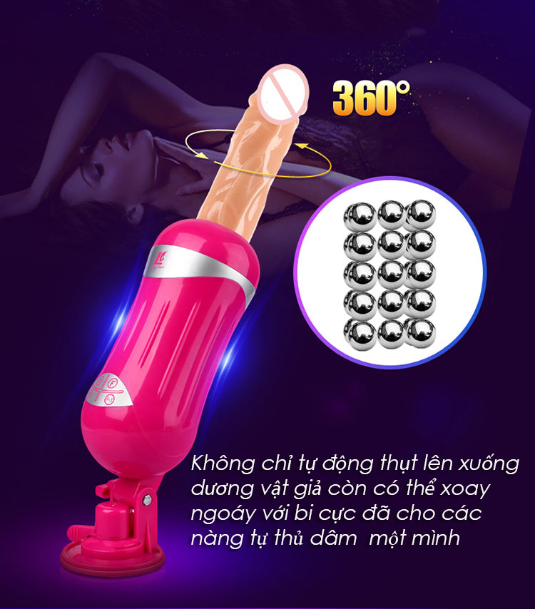 Máy thủ dâm Easy Love rung thụt xoay bi – thiết kế dương vật silicone mềm mại cao cấp