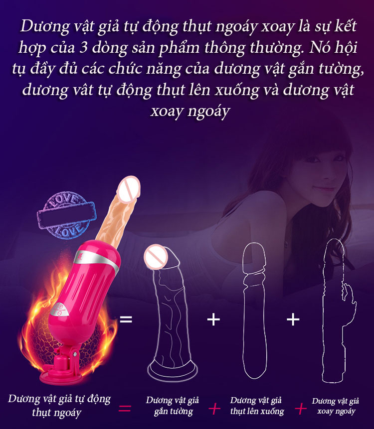 Máy thủ dâm nữ Easy Love thụt tự động 4cm và xoay ngoáy kích thích điểm G