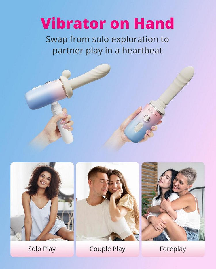 Hai đầu dương vật thẳng và cong của Lovense Spinel, hoán đổi tùy sở thích.