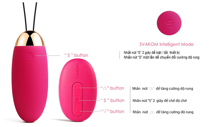 Trứng rung nữ Svakom Elva nhiều chế độ rung