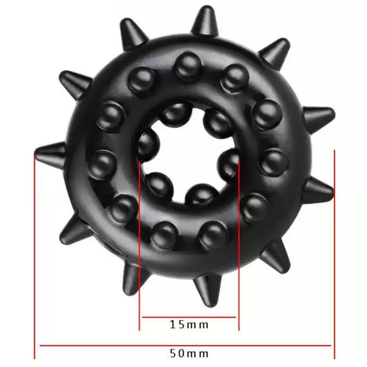 Vòng gai bi silicone màu đen và trắng đàn hồi tốt cho cặp đôi yêu thích cảm giác mới lạ